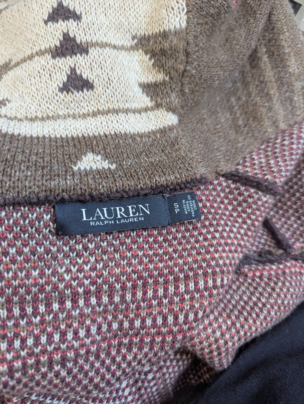 Lauren Ralph Lauren Southwest Tie Cardigan Cotton Linen - Picture 4 of 4
